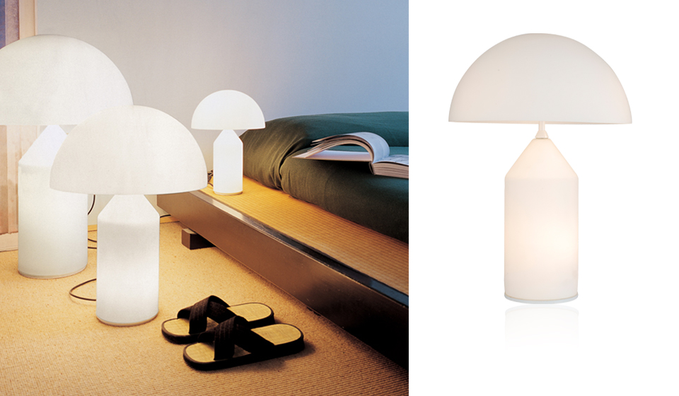 現代經典燈飾|臺燈|辦公家具|oluce Atollo Table lamp 蘑菇現代玻璃臺燈
